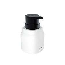 White Soap dispenser, plastic pump Ceramic dispenser for liquid soap white matte. Volume 400 ml. Soft-touch Surface.